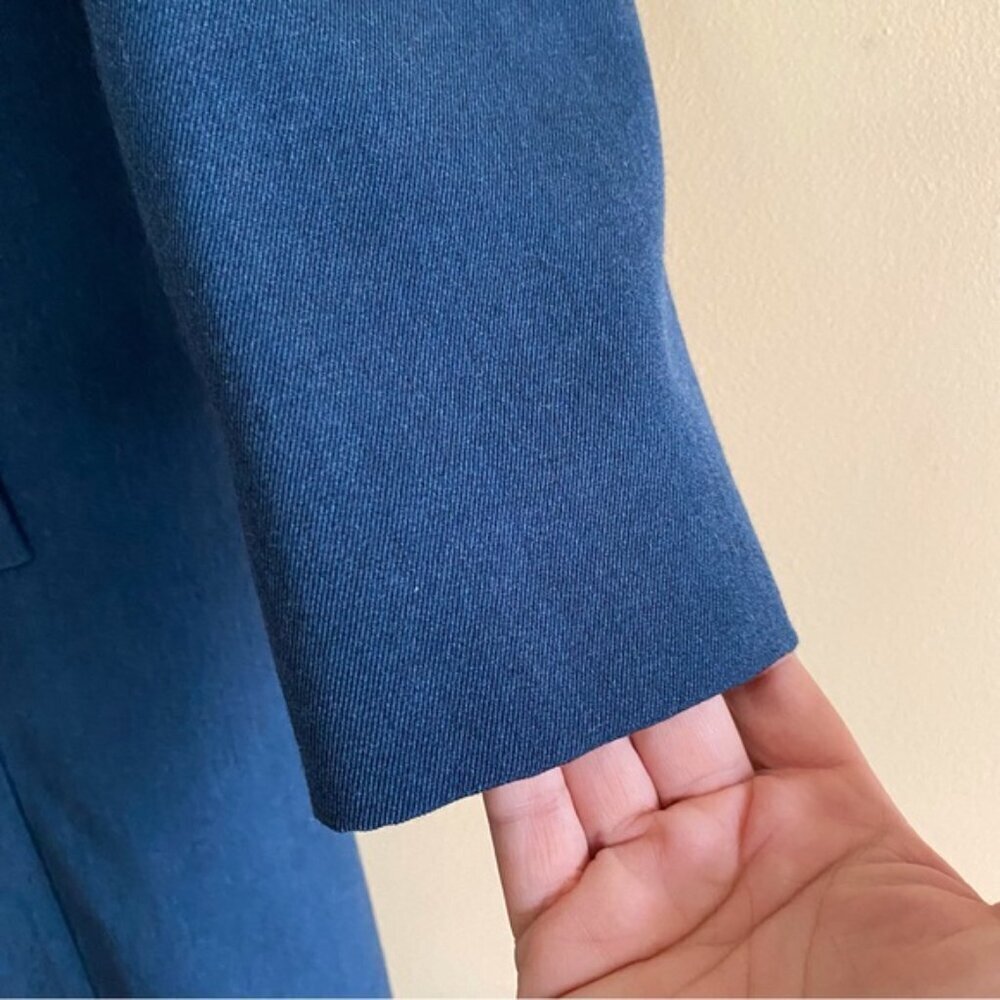 Vintage Canadian Air Force 100% Wool Blue Lined Long Overcoat Jacket Woman Large - Picture 8 of 15